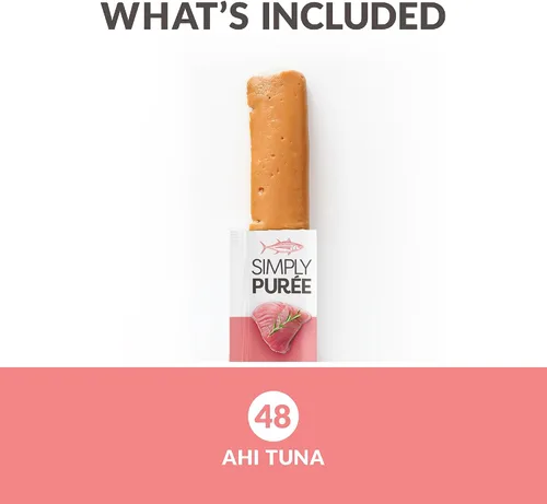 Miniatura 3 de Wild Eats Simply Puree Ahi - Tina de atún para gatos, 48 porciones individuales de golosinas para gatos con alto contenido de proteínas, totalmente