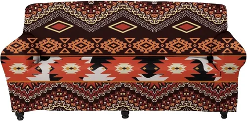 Miniatura 10 de Forchrinse Funda de sofá con estampado navajo africano para sofá de 1 cojín, funda elástica para sofá, protector de muebles para casa rural, hogar