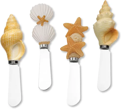Miniatura 9 de UP UPware - Sandalias de playa para esparcidores de queso, asas de resina pintadas a mano con cuchillas de acero inoxidable para untar queso crema