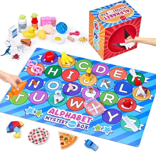 JoyCat Caja Misterio del Alfabeto para Niños 52 PCS Juego de Clasificación y Emparejamiento de Letras Actividades Sonidos de Letras Juguetes de