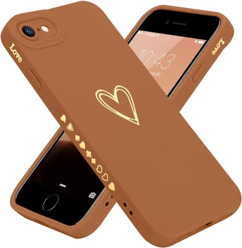 Miniatura 14 de Teageo Funda para iPhone SE 2022, SE 2020, iPhone 7, iPhone 8 para mujeres y niñas, bonita funda de lujo con forma de corazón