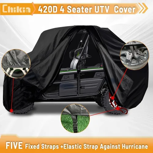 Miniatura 4 de Chikia UTV - Funda impermeable para 4 a 6 plazas, con cremallera, compatible con Polaris Ranger Crew General RZR XP 4 Can am Commander MAX Defender