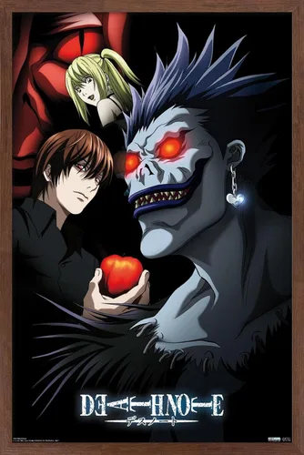 Miniatura 9 de Trends International Death Note - Póster de pared de grupo, 14.725 x 22.375 pulgadas, versión enmarcada de madera de granero