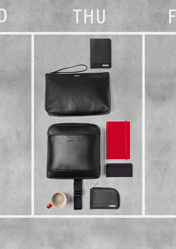 Miniatura 11 de Moleskine ET84CMCRVFBK Classic Match Leather Small Slim Crossover Bag, Black