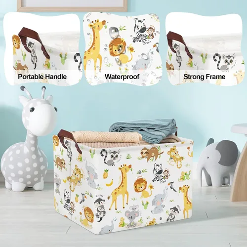 Miniatura 4 de Clastyle Cesta rectangular de almacenamiento para bebé, grande, plegable, para juguetes, cuarto del bebé, aula, libros, estantería, toalla de ducha