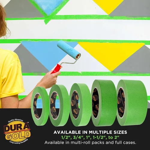 Miniatura 7 de Dura-Gold Cinta adhesiva verde automotriz de 1 pulgada (0.945 in x 55 yardas), 3 rollos – Premium alto rendimiento, resistente al calor – Pintura