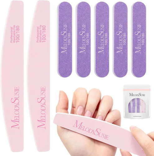 Miniatura 10 de MelodySusie Kit profesional de 16 piezas de pulidor de uñas, limas de uñas y tampones, bloque de pulidor de uñas, cepillo de uñas, kit de pulidores