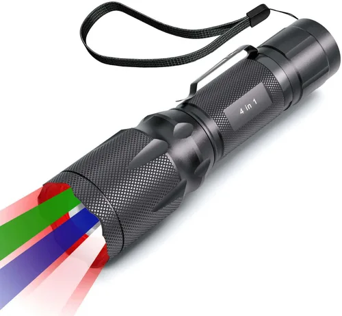 Miniatura 7 de Linterna Roja Mejorada, Opciones de Luz Roja Blanca Brillante y de Alta/Baja Potencia con Memoria, Lente de Zoom, Pequeña Antorcha LED Portátil