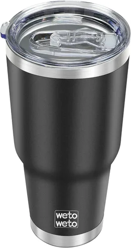 Miniatura 13 de WETOWETO - Vaso de 30oz, taza de viaje con aislamiento al vacío de acero inoxidable, taza de café y agua con recubrimiento en polvo de doble pared