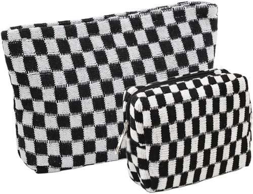 Miniatura 18 de 2 mini bolsas de maquillaje, pequeñas bolsas de maquillaje para bolso, bolsa de cosméticos con bolsillos deslizantes, pequeña bolsa de aseo de viaje
