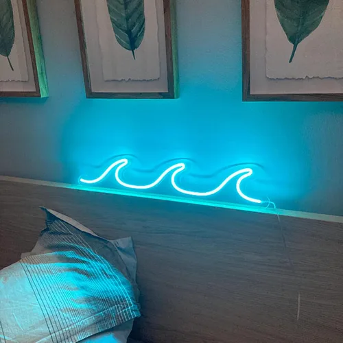 Miniatura 21 de Letrero de neón LED con diseño de puesta de sol y salida del sol, para decoración de pared, surf, océano, decoración de dormitorio, sala de estar