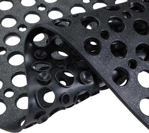 Tapete antideslizante para tina, extra suave, elastómero termoplástico, para niños, lavable a máquina (negro/30 pulgadas de largo x 17 pulgadas de