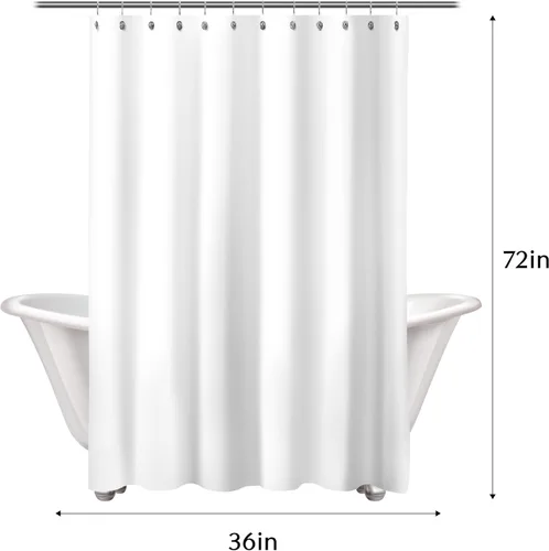 Miniatura 8 de Sunlit Design 36 x 72 Pulgadas Cortina de Ducha Azul y Gris Pequeña para Estacionamiento, Cortinas de Baño Estrechas de Medio Tamaño para RV