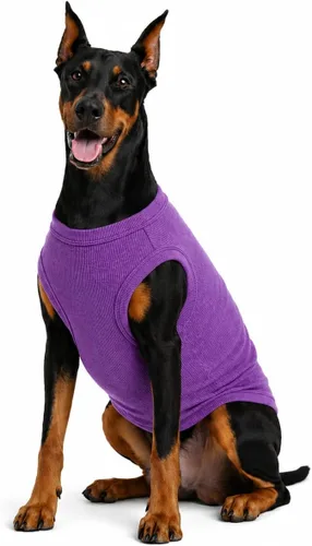 Miniatura 23 de Lovelonglong Ropa para mascotas de verano 2019, ropa para perro, camisetas en blanco, camisetas acanaladas, chalecos de hilo superior para perros