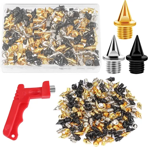 Miniatura 9 de JULMELON 120 PIEZAS Clavos de Pista y Campo Traviesa de Acero Inoxidable de 1/4 pulgada Clavos para Zapatos de Golf con Llave para Clavos, Clavos