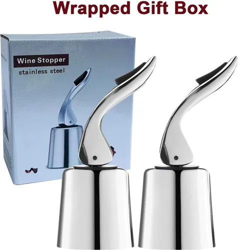 Miniatura 5 de Tapones de vino para botellas de vino con tapón de botella de vino al vacío de acero inoxidable con corchos de vino reutilizables de silicona, a