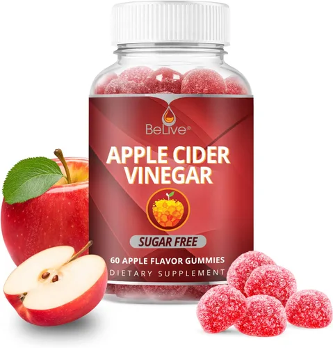 Gomitas de vinagre de sidra de manzana sin azúcar, ideales para la digestión y una dieta saludable, sin gluten, sin jarabe de glucosa, gomitas ACV