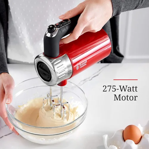 Miniatura 3 de Remington Russell Hobbs MX3100RDR - Batidora de mano estilo retro, 4 velocidades + Turbo Boost, color rojo