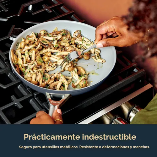 Miniatura 4 de Ninja Ceramic Pro Juego de utensilios de cocina de 14 piezas, juego de ollas y sartenes antiadherentes con tapas de vidrio, no tóxico, sin PTFE