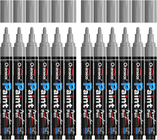 Miniatura 11 de Overseas Bolígrafos de pintura dorada, marcadores permanentes de pintura acrílica, paquete de 12 unidades, a base de agua, secado rápido, marcadores