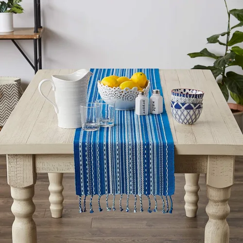 Miniatura 4 de DII Southwest Collection - Camino de mesa, color azul, 14 x 72 pulgadas