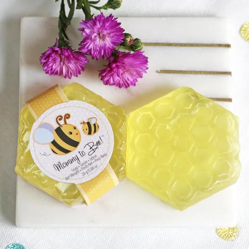 Miniatura 7 de Kate Aspen Jabón de panal perfumado con miel dulce y flores frescas, recuerdo de baby shower, mamá a abeja, 1 unidad