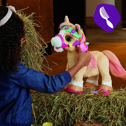 Miniatura 2 de FurReal Canela, juguete My Stylin' Pony, mascotas electrónicas de 14 pulgadas, más de 80 sonidos y reacciones, 26 accesorios, juguetes interactivos