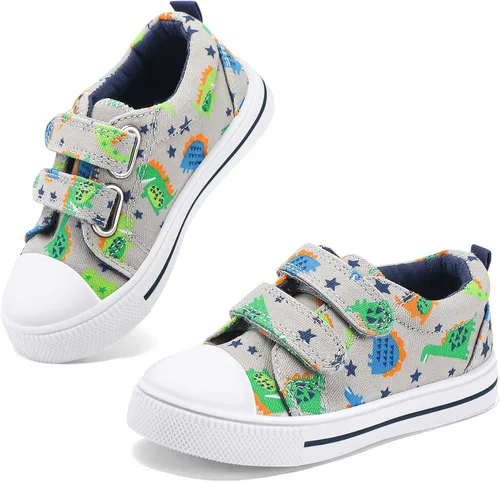 Miniatura 7 de K KomForme - Tenis de lona para niños y niñas de dibujos animados con doble velcro