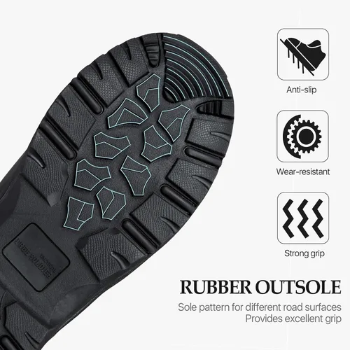 Miniatura 3 de FREE SOLDIER - Botas tácticas para hombre, botas de combate ligeras de 8 pulgadas, botas de trabajo militar de cuero de ante duradero, bota