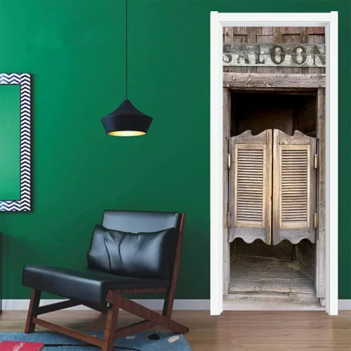 Miniatura 82 de Calcomanías 3D para puerta, murales para despegar y pegar, cocodrilo negro, calcomanías de pared, autoadhesivas, extraíbles, impermeables, de PVC