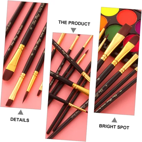 Miniatura 2 de EXCEART Juego de 40 pinceles de nailon para el cabello, pinceles de pintura para niños, pinceles de pintura para pintura acrílica, pinceles
