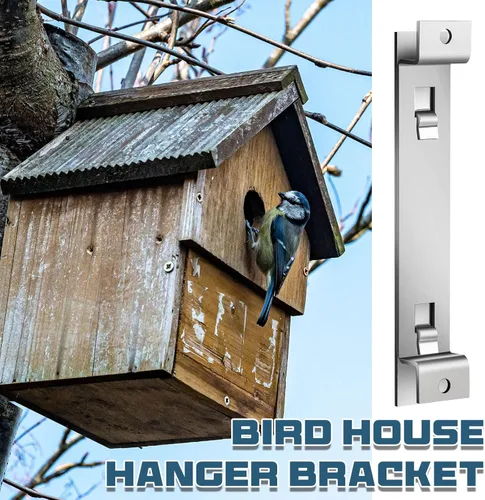 Miniatura 6 de Blulu 2 juegos de soporte de montaje estable de acero galvanizado a prueba de óxido para asegurar casas de pájaros, cajas de anidación, comederos