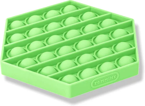 Miniatura 9 de TOMMIKE Juguete hexagonal de burbujas sensoriales para aliviar la ansiedad y el estrés, necesidades especiales, autismo, aprendizaje, oficina