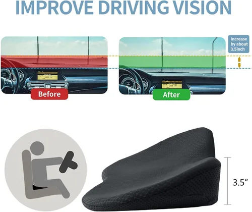 Miniatura 5 de Cojín de asiento de automóvil, almohadilla de asiento de espuma viscoelástica para ciática y alivio del dolor de espalda baja, cojín de asiento