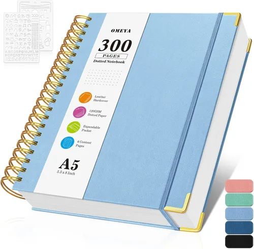 Miniatura 8 de Cuaderno de viñetas con espiral, diario de 300 páginas de cuero con contenido, cuadernos de 120 g/m² de papel grueso que no deja pasar la tinta
