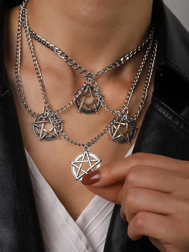 Miniatura 3 de Sacina Gargantilla gótica en capas, gargantilla gótica, gargantilla grunge, collares grunge, collares Y2K, Halloween, Navidad, Año Nuevo, regalo