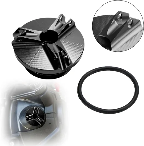 Miniatura 4 de Tapa de llenado de aceite Billet color negro para Yamaha MT-03 MT03 MT-07 MT07 MT-10 / SP MT-25