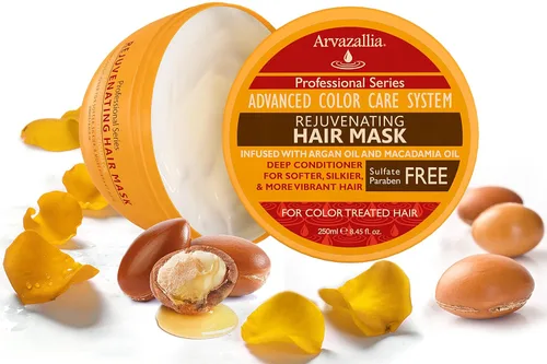 Miniatura 3 de Arvazallia Mascarilla rejuvenecedora para el cabello y acondicionador profundo para cabello teñido con aceite de argán y aceite de macadamia sin