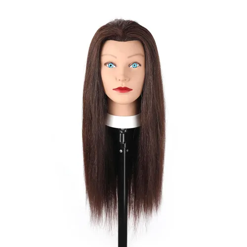Miniatura 2 de Stancia Cabeza de maniquí para entrenamiento de cosmetología y suministros de estilista, cabeza de maniquí con 80% de cabello humano, cabeza