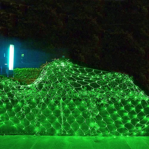 Miniatura 6 de Dazzle Bright 200 luces LED de red del Día de San Patricio, 9.8 pies x 6.6 pies, luces de malla conectables de alambre transparente con 8 modos