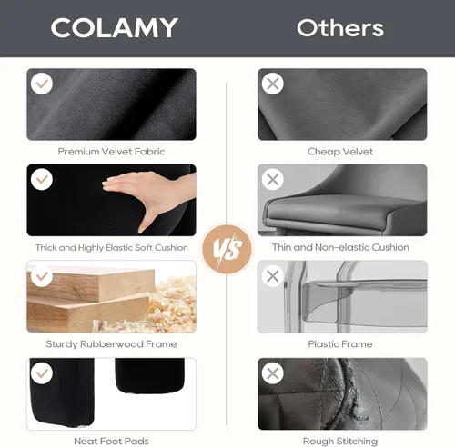 Miniatura 7 de COLAMY Silla decorativa moderna, sillas decorativas de terciopelo, sillas de barril tapizadas con patas de madera maciza, cómoda silla auxiliar