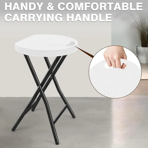 Miniatura 7 de TAVR Furniture Silla Plegable Portátil con Asa, Taburete Plegable Redondo de Servicio Pesado con Capacidad de 500 Libras para Adultos, Taburete