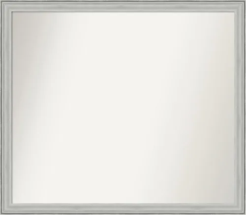 Miniatura 45 de Amanti Art Espejo de baño plateado para sobre fregadero, 25 x 25 pulgadas, espejo de tocador cuadrado estrecho de níquel cepillado, marco de madera