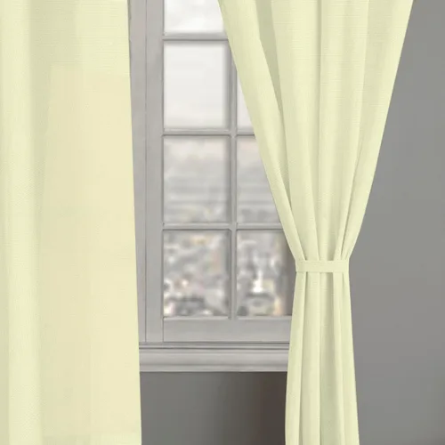 Miniatura 2 de Linenwalas Juego de 2 paneles de cortinas semitraslúcidas de lino de algodón de 84 pulgadas de largo, elegante bolsillo para barra y bucles