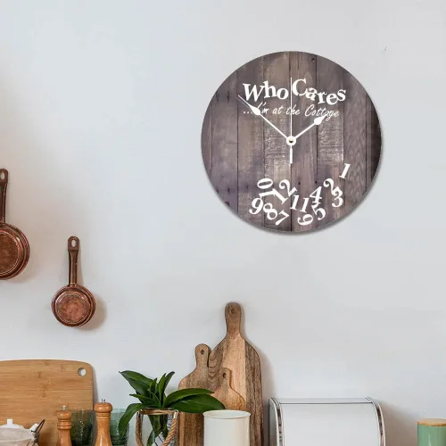 Miniatura 4 de Reloj de pared de madera rústica personalizado de 10 pulgadas, silencioso sin tictac, funciona con pilas, para sala de estar, dormitorio, cocina, En