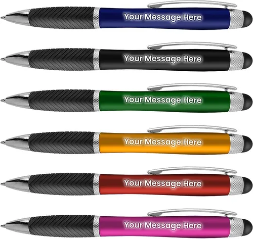 Paquete de 80 bolígrafos personalizados, grabado láser sin granel, bolígrafo de 3 pulgadas, lápiz óptico y área personalizada con luz, nombre