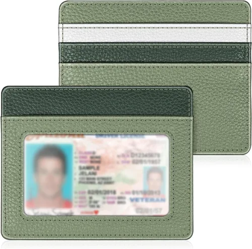 Miniatura 11 de Fintie Billetera delgada y minimalista para bolsillo frontal, con bloqueo RFID, tarjetero y ventana de identificación, para hombre o mujer