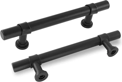 Miniatura 18 de Goldenwarm Paquete de 25 Tiradores Negros para Gabinetes de 3 Pulgadas Manijas para Gabinetes de Cocina Negras Manijas de Cajón Negras Tiradores