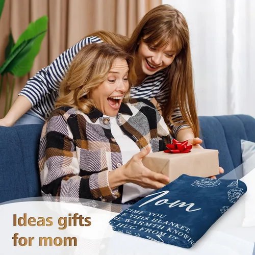 Miniatura 2 de GiltGlimmer Regalos para mamá, manta de regalo de cumpleaños para mamá, regalo para madres para mujeres de hija e hijo, regalo de We Love You