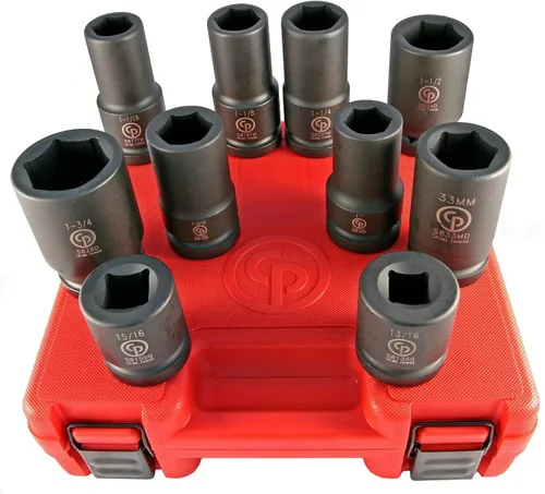 Miniatura 23 de Chicago Pneumatic SS814D - Unidad cuadrada de 1 pulgada, métrica profunda, 6 puntos, juego de llaves de impacto (4 piezas)